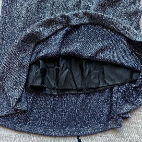 NWT Golden Goose Silver‎ Blue Shimmer Midi/Maxi Skirt Size S Navy Lurex - Picture 4 of 8